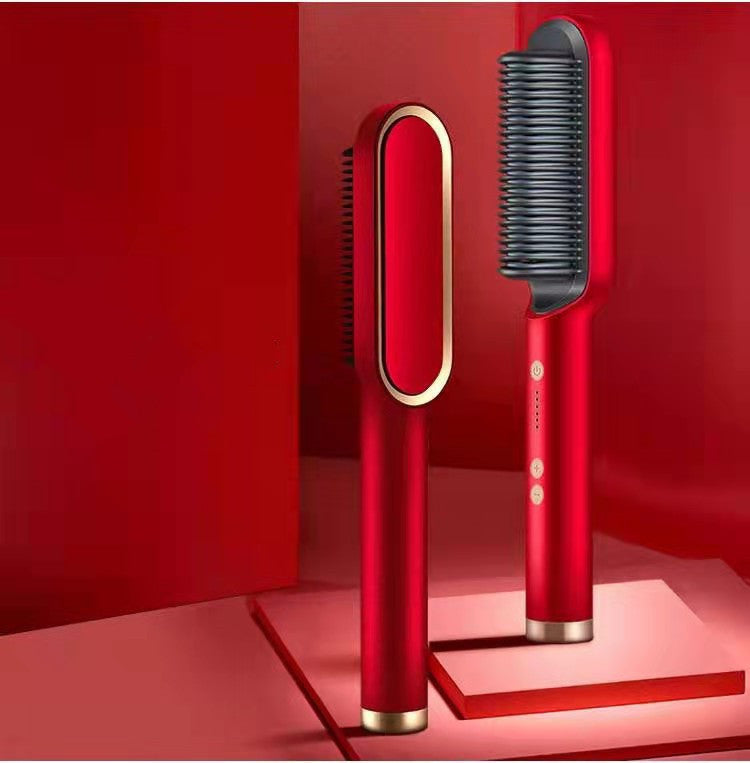 Nuova piastra per capelli 2 in 1, pettine caldo, ferro arricciacapelli a ioni negativi, spazzola elettrica a doppio scopo - Ciondolandia