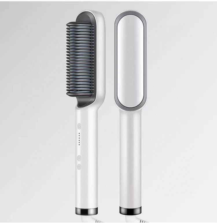 Nuova piastra per capelli 2 in 1, pettine caldo, ferro arricciacapelli a ioni negativi, spazzola elettrica a doppio scopo - Ciondolandia