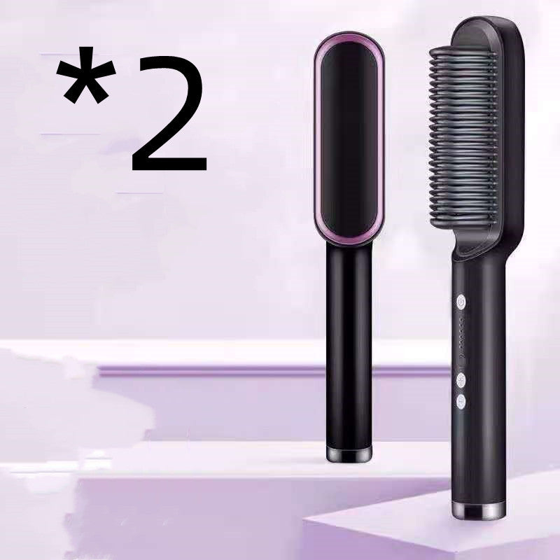 Nuova piastra per capelli 2 in 1, pettine caldo, ferro arricciacapelli a ioni negativi, spazzola elettrica a doppio scopo - Ciondolandia