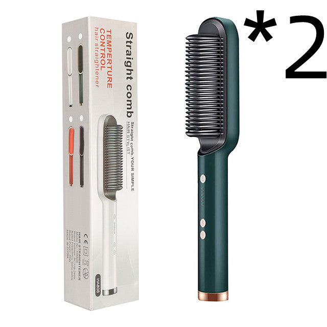 Nuova piastra per capelli 2 in 1, pettine caldo, ferro arricciacapelli a ioni negativi, spazzola elettrica a doppio scopo - Ciondolandia