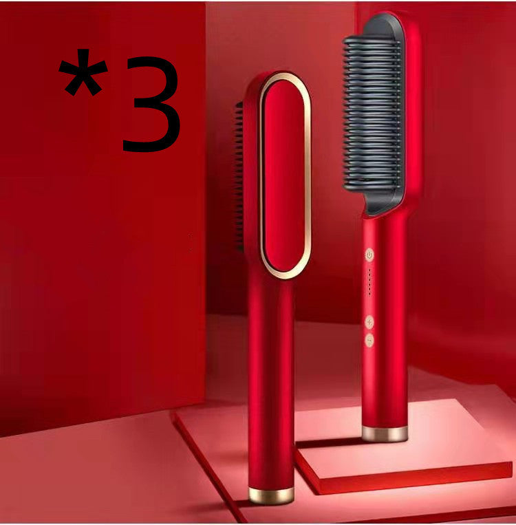 Nuova piastra per capelli 2 in 1, pettine caldo, ferro arricciacapelli a ioni negativi, spazzola elettrica a doppio scopo - Ciondolandia