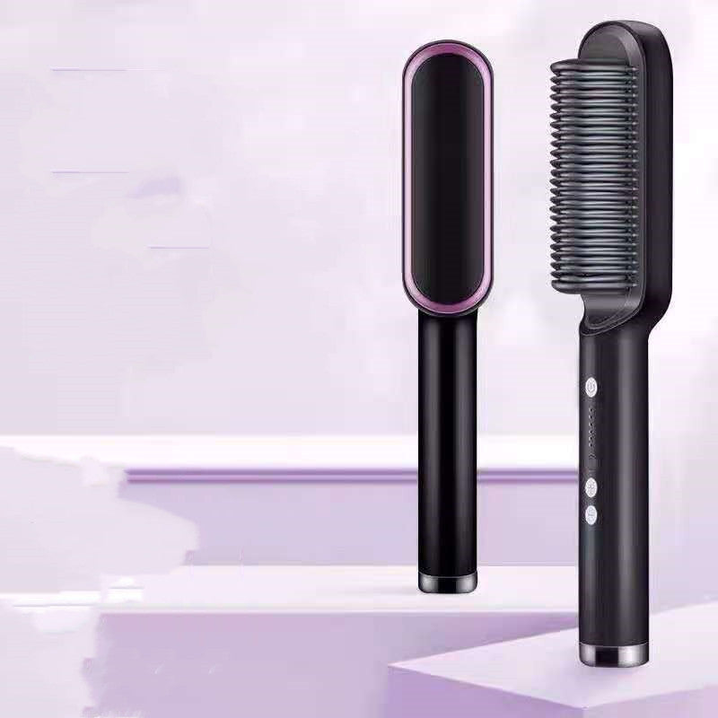 Nuova piastra per capelli 2 in 1, pettine caldo, ferro arricciacapelli a ioni negativi, spazzola elettrica a doppio scopo - Ciondolandia