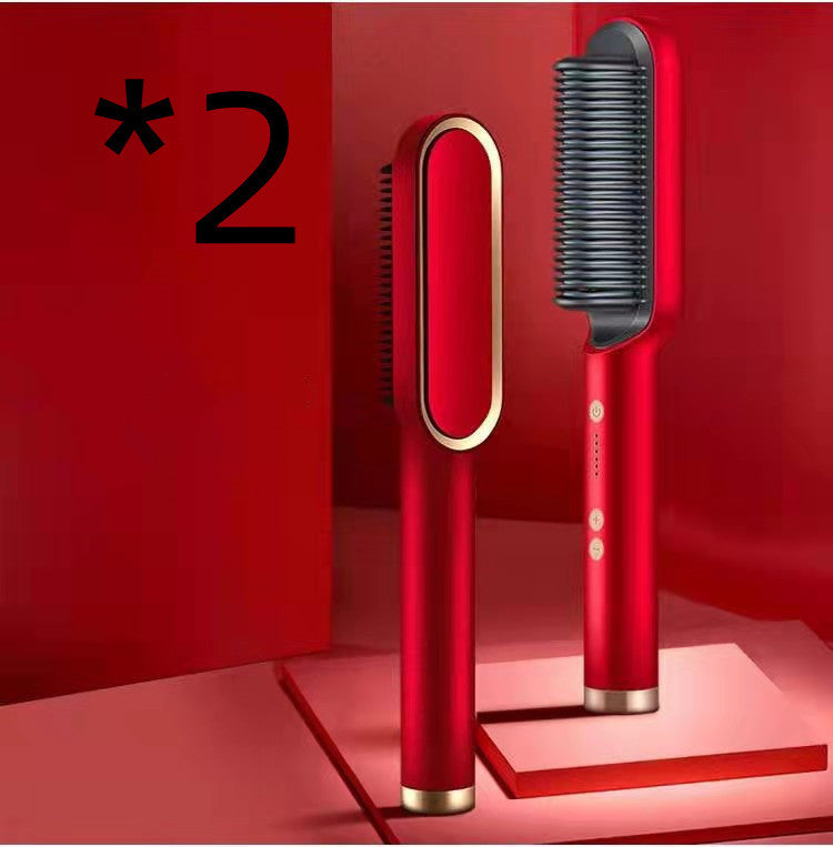 Nuova piastra per capelli 2 in 1, pettine caldo, ferro arricciacapelli a ioni negativi, spazzola elettrica a doppio scopo - Ciondolandia