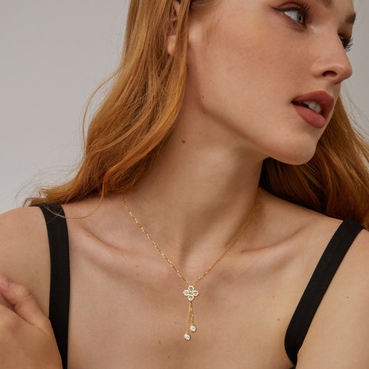 Collana con ciondolo a forma di trifoglio semplice - Ciondolandia